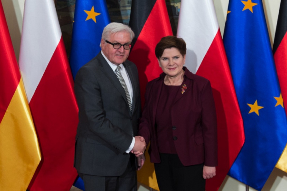 Premier Beata Szydło i szef niemieckiej dyplomacji, Warszawa 21 stycznia 2015 r, źródło: fot. P. Tracz/KPRM