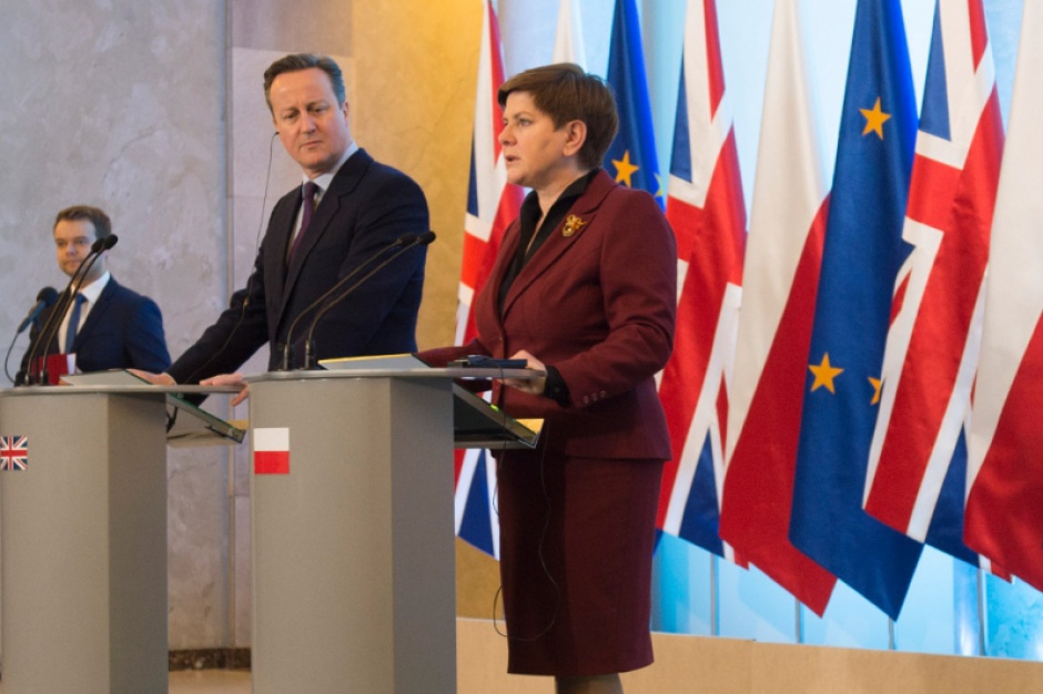 Premier Beata Szydło i premier Wielkiej Brytanii David Cameron, luty 2016, źródło: P. Tracz, KPRM/premier.gov.pl