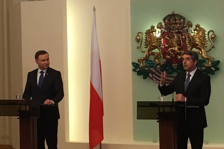 Andrzej Duda powiedział natomiast, że w kwestiach bezpieczeństwa Polska i Bułgaria mają "wspólne cele i wspólny punkt widzenia" (fot. twitter/Kancelaria Prezydenta)