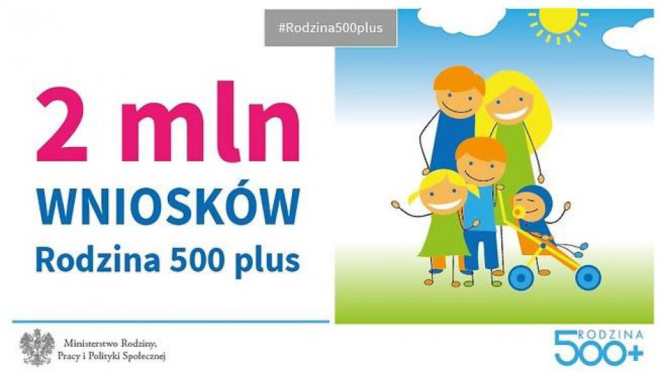 Minister Elżbieta Rafalska poinformowała wczoraj (28 kwietnia), że Polacy złożyli już 2 mln wniosków w ramach programu 500 plus (fot. mrpips)