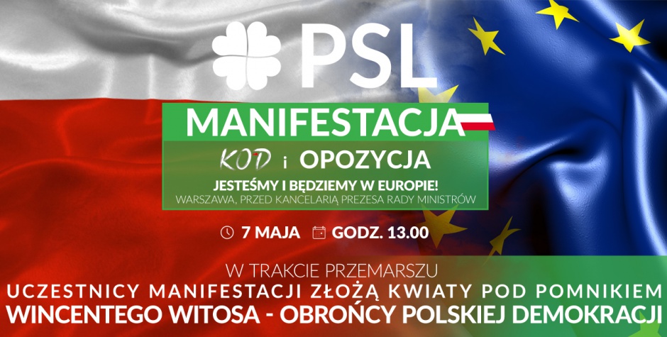  Polskie Stronnictwo Ludowe podkreśla, że do błękitnego europejskiego marszu wprowadza swój kolor - zielony (fot. mat. pras.)