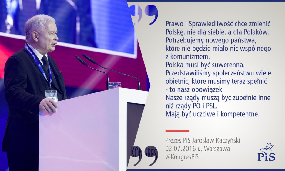 Kaczyński dodał, że "to my dzisiaj bronimy konstytucji, a pan prezes Rzepliński jest głównym przeciwnikiem jej przestrzegania (fot.pis.org.pl)