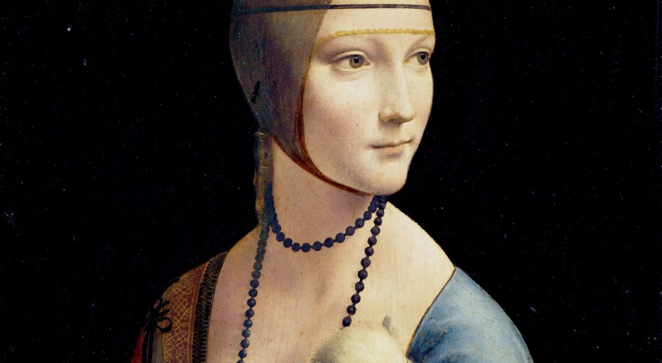 Fragment dzieła Leaonarda Da Vinci "Dama z gronostajem"