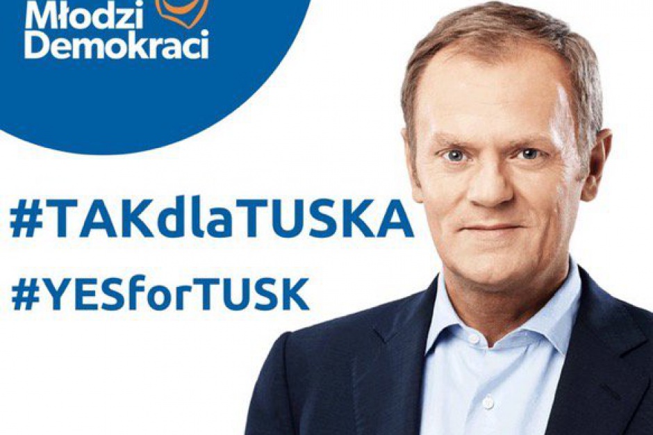Młodzieżówka PO popiera Tuska w staraniach o reelekcję w Radzie Europejskiej, źródło: Twitter.com