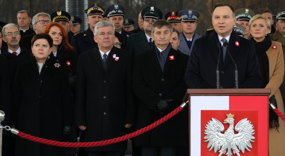 Prezydent Andrzej Duda w czasie przemówienia 11 listopada, źródło: Rafał Zambrzycki/Sejm RP/flickr.com/CC BY 2.0