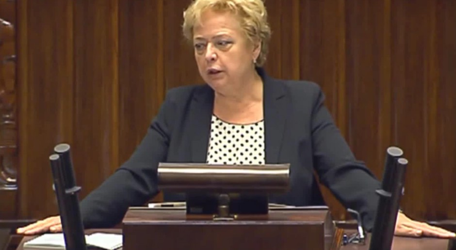 I prezes SN Małgorzata Gersdorf na mównicy Sejmowej, źródło: youtube.com